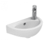 WS Bath Collections Basic 15-1/2" Oval Ceramic Wall Mounted Bathroom Sink with Overflow and Single Faucet Hole Glossy White
