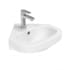 WS Bath Collections Basic 17-7/8" Corner Ceramic Wall Mounted Bathroom Sink with Overflow and Single Faucet Hole Glossy White