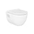 WS Bath Collections Charm 1.28 GPF Dual Flush Wall Mounted One Piece Elongated Toilet - Seat Included Glossy White
