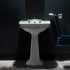WS Bath Collections Contea 25-3/5" Pedestal Bathroom Sink with Three Faucet Holes - Includes Overflow White