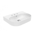 WS Bath Collections Contour 23-5/8" Rectangular Ceramic Vessel or Wall Mounted Bathroom Sink with Overflow and 3 Faucet Holes at 8" Centers Glossy White