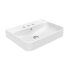 WS Bath Collections Contour 23-5/8" Rectangular Ceramic Vessel or Wall Mounted Bathroom Sink with Overflow and 3 Faucet Holes at 8" Centers Glossy White