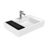 WS Bath Collections Contour 25-5/8" Rectangular Ceramic Vessel or Wall Mounted Bathroom Sink with Overflow and Single Faucet Hole Glossy White