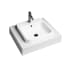WS Bath Collections Cosa 18-7/8" Square Ceramic Drop-In Bathroom Sink with Overflow and Single Faucet Hole Gloss White