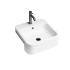 WS Bath Collections Cosa 18-7/8" Square Ceramic Semi-Recessed Bathroom Sink with Overflow and Single Faucet Hole Gloss White