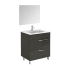 WS Bath Collections Elegance Vanities 32" Free Standing Single Basin Vanity Set with Cabinet, Ceramic Vanity Top, and Mirror Anthracite