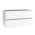 WS Bath Collections Flora 39" Single Wall Mounted Vanity Cabinet Only - Less Vanity Top Glossy White