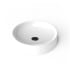 WS Bath Collections Fly 16-7/8" Circular Ceramic Vessel Bathroom Sink Glossy White