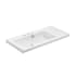 WS Bath Collections Joy 33-5/16" Rectangular Ceramic Drop In or Wall Mounted Bathroom Sink with Overflow and 3 Faucet Holes at 8" Centers Glossy White