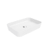 WS Bath Collections Lago 23-5/8" Rectangular Ceramic Vessel Bathroom Sink Glossy White