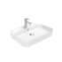 WS Bath Collections Lago 23-5/8" Rectangular Ceramic Vessel Bathroom Sink with Overflow and Single Faucet Hole Glossy White
