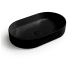 WS Bath Collections Mood 23-5/8" Oval Ceramic Vessel Bathroom Sink Matte Black