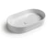 WS Bath Collections Mood 23-5/8" Oval Ceramic Vessel Bathroom Sink Glossy White