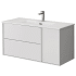 WS Bath Collections Palma 40" Wall Mounted Single Basin Vanity Set with Cabinet and Ceramic Vanity Top Matte White