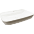 WS Bath Collections Tribeca 23-3/5" Rectangular Ceramic Semi-Recessed or Vessel Bathroom Sink with Single Faucet Hole Gloss White