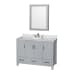 Wyndham Collection-WC-1414-48-SGL-VAN-Gray Vanity, Medicine Cabinet, and Carrera Marble Top