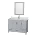 Wyndham Collection-WC-1414-48-SGL-VAN-Gray Vanity, Medicine Cabinet, and Carrera Marble Top