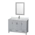 Wyndham Collection-WC-1414-48-SGL-VAN-Gray Vanity, Single Mirror, and Carrera Marble Top