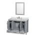 Wyndham Collection-WC-1414-48-SGL-VAN-Gray Vanity, Single Mirror, Open Drawers, and Carrera Marble Top