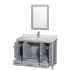 Wyndham Collection-WC-1414-48-SGL-VAN-Gray Vanity, Single Mirror, Open Drawers, and Carrera Marble Top