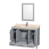 Wyndham Collection-WC-1414-48-SGL-VAN-Gray Vanity, Single Mirror, Open Drawers, and Ivory Top