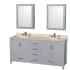 Wyndham Collection-WC-1414-72-DBL-VAN-Gray Vanity, Two Medicine Cabinets, Ivory Top