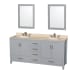 Wyndham Collection-WC-1414-72-DBL-VAN-Gray Vanity, Two Mirrors, Ivory Top