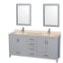 Wyndham Collection-WC-1414-72-DBL-VAN-Gray Vanity, Two Mirrors, Ivory Top