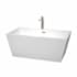 Wyndham Collection Sara 59" Free Standing Acrylic Soaking Tub with Center Drain, Drain Assembly, and Overflow - Includes Floor Mounted Tub Filler with Hand Shower White / Brushed Nickel Trim