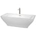 Wyndham Collection Maryam 72" Free Standing Acrylic Soaking Tub with Center Drain, Drain Assembly, and Overflow - Includes Floor Mounted Tub Filler with Hand Shower White / Brushed Nickel Trim