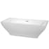 Wyndham Collection Maryam 72" Free Standing Acrylic Soaking Tub with Center Drain, Drain Assembly, and Overflow White / Brushed Nickel Trim