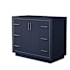 Wyndham Collection Icon 42" Single Free Standing Vanity Cabinet Only - Less Vanity Top Dark Blue / Brushed Nickel Hardware