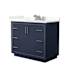 Wyndham Collection Icon 42" Free Standing Single Basin Vanity Set with Cabinet and Quartz Vanity Top Dark Blue / Giotto Quartz Top / Brushed Nickel Hardware