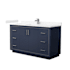 Wyndham Collection Icon 60" Free Standing Single Basin Vanity Set with Cabinet and Cultured Marble Vanity Top Dark Blue / Carrara Cultured Marble Top / Brushed Nickel Hardware