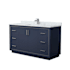 Wyndham Collection Icon 60" Free Standing Single Basin Vanity Set with Cabinet and Marble Vanity Top Dark Blue / Brushed Nickel Hardware