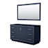 Wyndham Collection Icon 60" Single Free Standing Vanity Cabinet - Less Vanity Top Dark Blue / Brushed Nickel Hardware