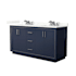 Wyndham Collection Icon 66" Free Standing Double Basin Vanity Set with Cabinet and Quartz Vanity Top Dark Blue / Giotto Quartz Top / Brushed Nickel Hardware