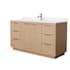 Wyndham Collection Maroni 60" Free Standing Single Basin Vanity Set with Cabinet and Cultured Marble Vanity Top Light Straw / Carrara Cultured Marble Top / Brushed Nickel Hardware