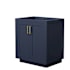Wyndham Collection Miranda 30" Single Free Standing Vanity Cabinet Only - Less Vanity Top Dark Blue / Brushed Gold Hardware