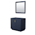 Wyndham Collection Miranda 36" Single Free Standing Vanity Cabinet - Less Vanity Top Dark Blue / Brushed Gold Hardware