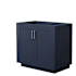 Wyndham Collection Miranda 36" Single Free Standing Vanity Cabinet Only - Less Vanity Top Dark Blue / Brushed Gold Hardware