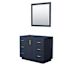 Wyndham Collection Miranda 42" Single Free Standing Vanity Cabinet - Less Vanity Top Dark Blue / Brushed Gold Hardware