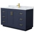 Finish: Dark Blue / White Carrara Marble Top / Brushed Gold Hardware