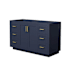 Wyndham Collection Miranda 54" Single Free Standing Vanity Cabinet Only - Less Vanity Top Dark Blue / Brushed Gold Hardware