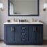 Wyndham Collection Miranda 60" Free Standing Double Basin Vanity Set with Cabinet and Quartz Vanity Top Dark Blue / Giotto Quartz Top / Brushed Gold Hardware