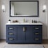 Wyndham Collection Miranda 66" Free Standing Single Basin Vanity Set with Cabinet and Quartz Vanity Top Dark Blue / Giotto Quartz Top / Brushed Gold Hardware