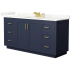 Wyndham Collection Miranda 66" Free Standing Single Basin Vanity Set with Cabinet and Quartz Vanity Top Dark Blue / Giotto Quartz Top / Brushed Gold Hardware