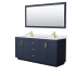Dark Blue / White Carrara Marble Top / Brushed Gold Hardware