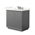 Wyndham Collection Strada 36" Free Standing Single Basin Vanity Set with Cabinet and Quartz Vanity Top Dark Gray / Giotto Quartz Top / Brushed Nickel Hardware