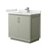 Wyndham Collection Strada 36" Free Standing Single Basin Vanity Set with Cabinet and Cultured Marble Vanity Top Light Green / White Cultured Marble Top / Brushed Nickel Hardware